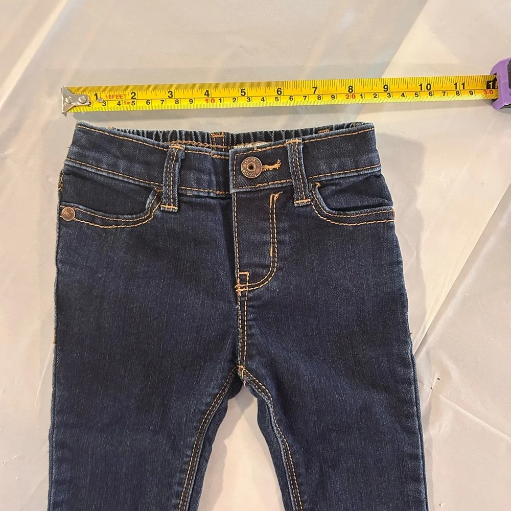 EUC OshKosh B'gosh Baby Girls Skinny‎ Jeans Dark Wash Blue Denim Size 12M